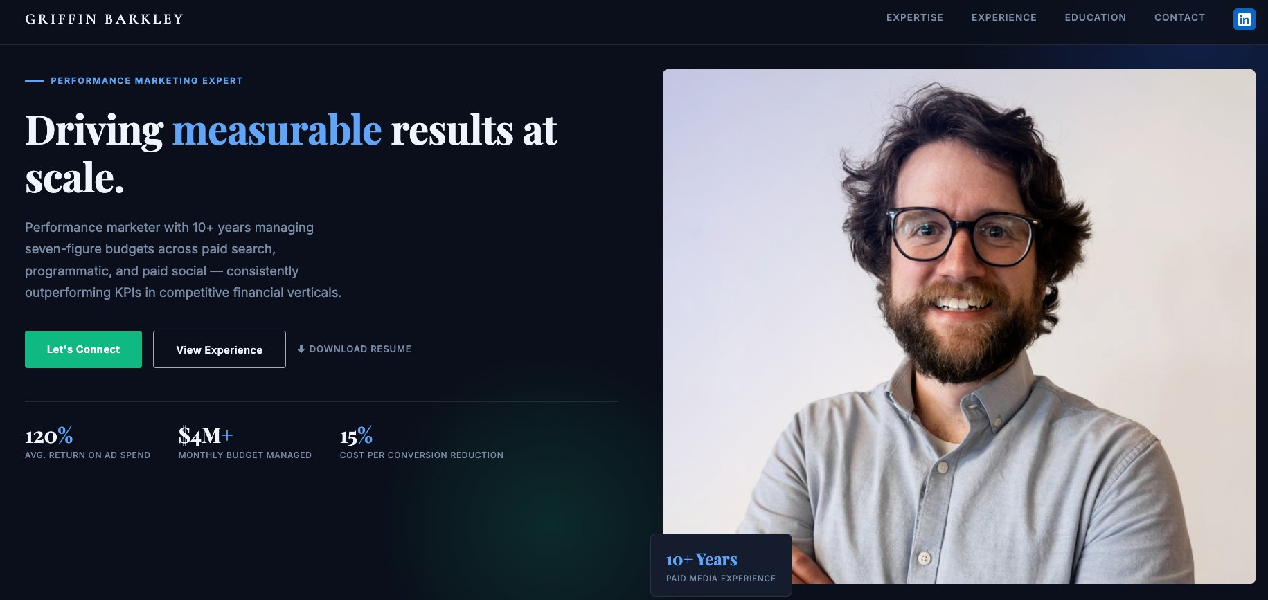 Griffin Barkley — sample website built by Marquee Studio